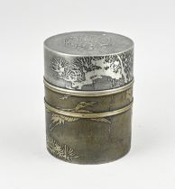 Japanese tin tobacco jar