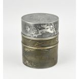 Japanese tin tobacco jar