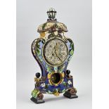 Antique majolica mantel clock, 1880