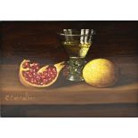 C. Cornelisz, Roemer, pomegranate and lemon