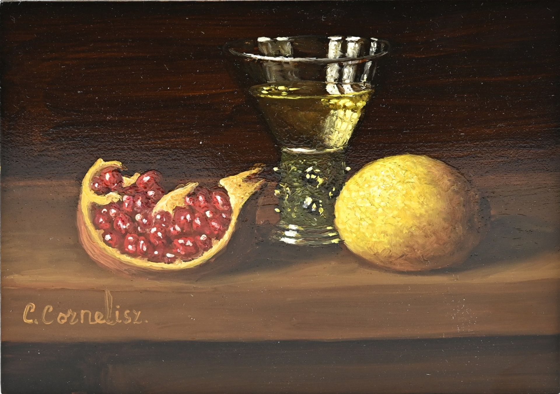 C. Cornelisz, Roemer, pomegranate and lemon