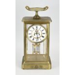 Antique French glass mantel clock