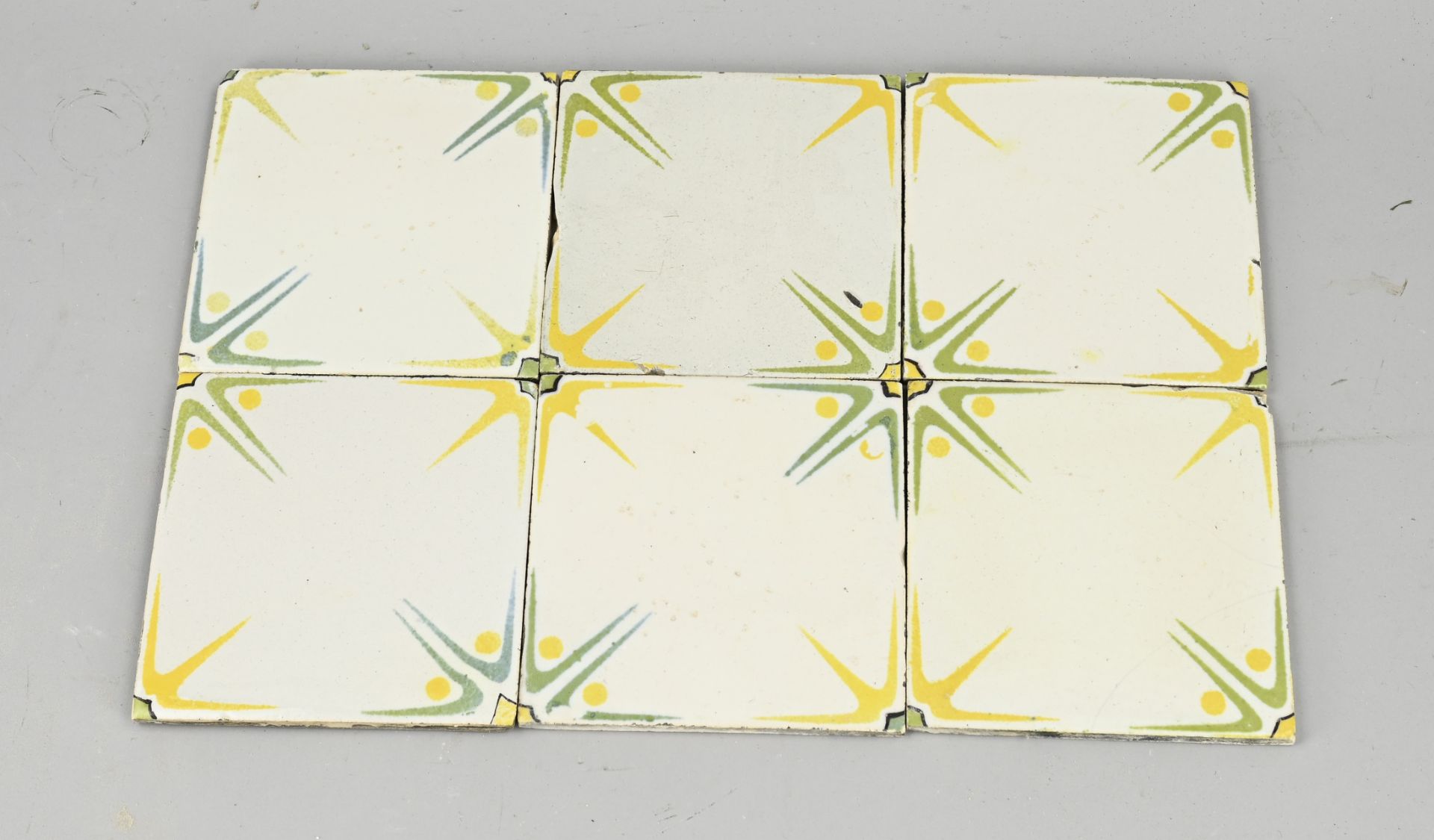 Lot of Art Nouveau star tiles (77 pcs.)