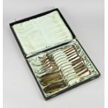 Cassette with silver fish cutlery, 6 persons