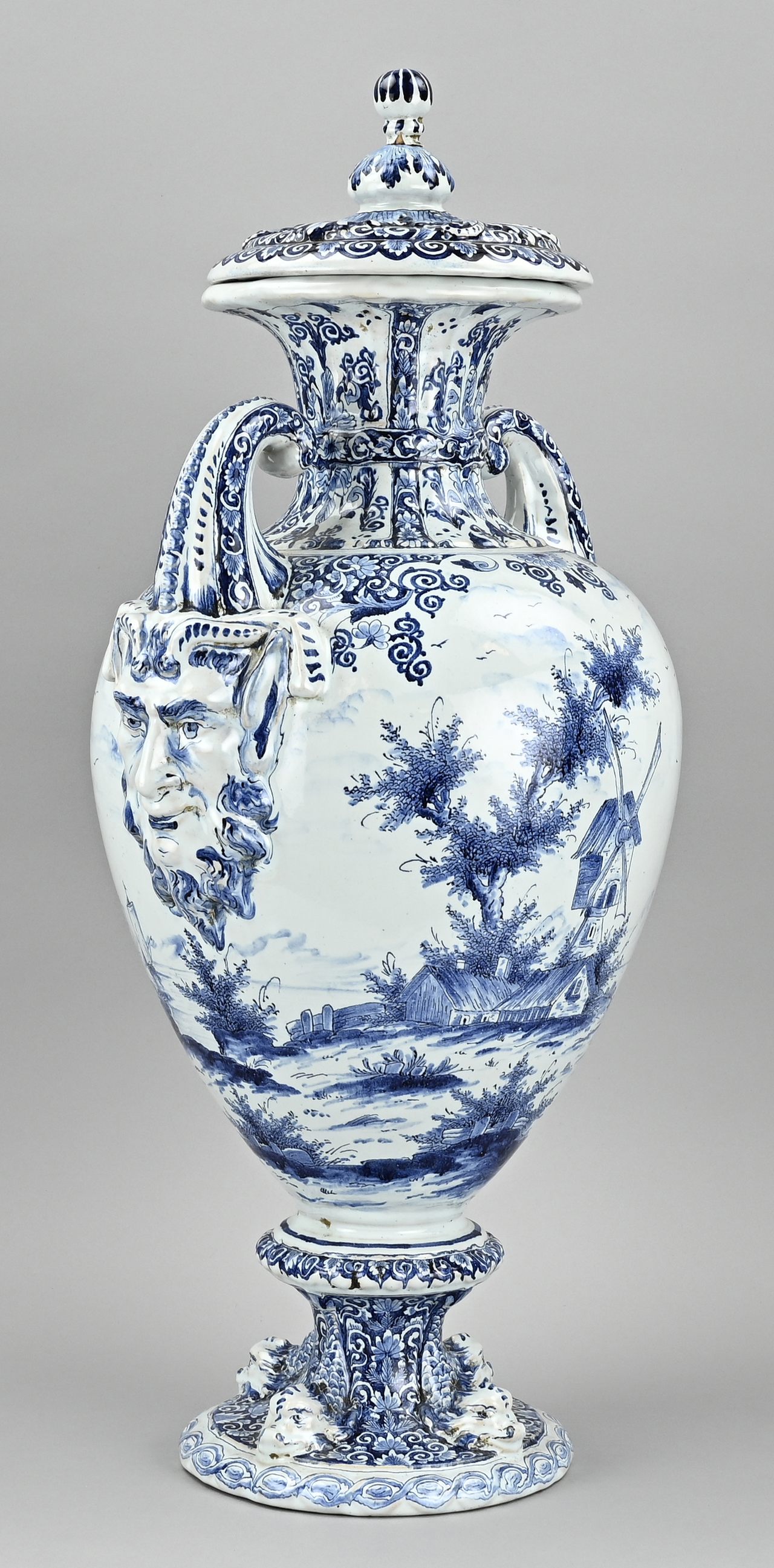 Delft Pronk vase with lid, H 60 cm. - Image 2 of 3
