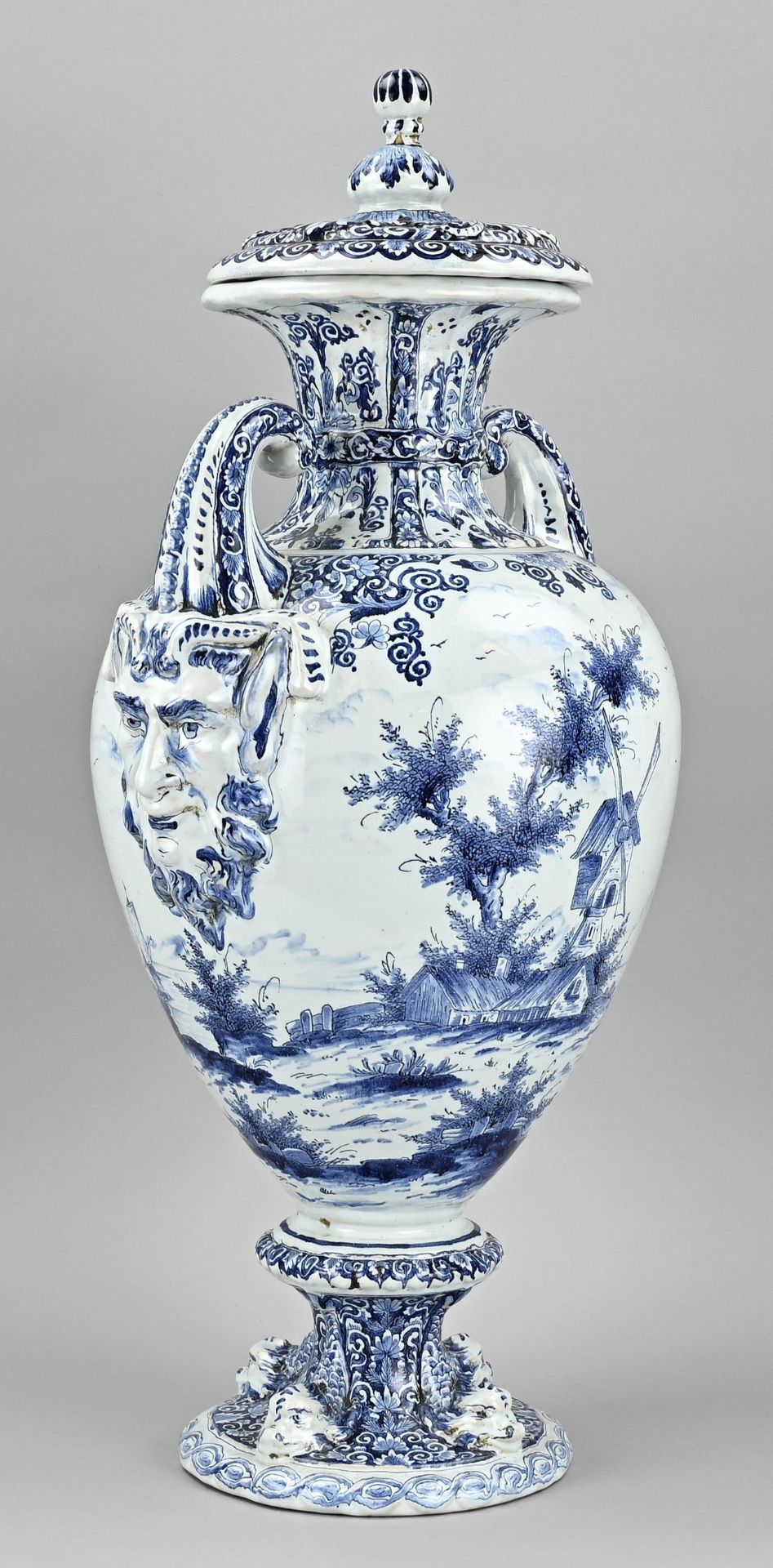 Delft Pronk vase with lid, H 60 cm. - Bild 2 aus 3