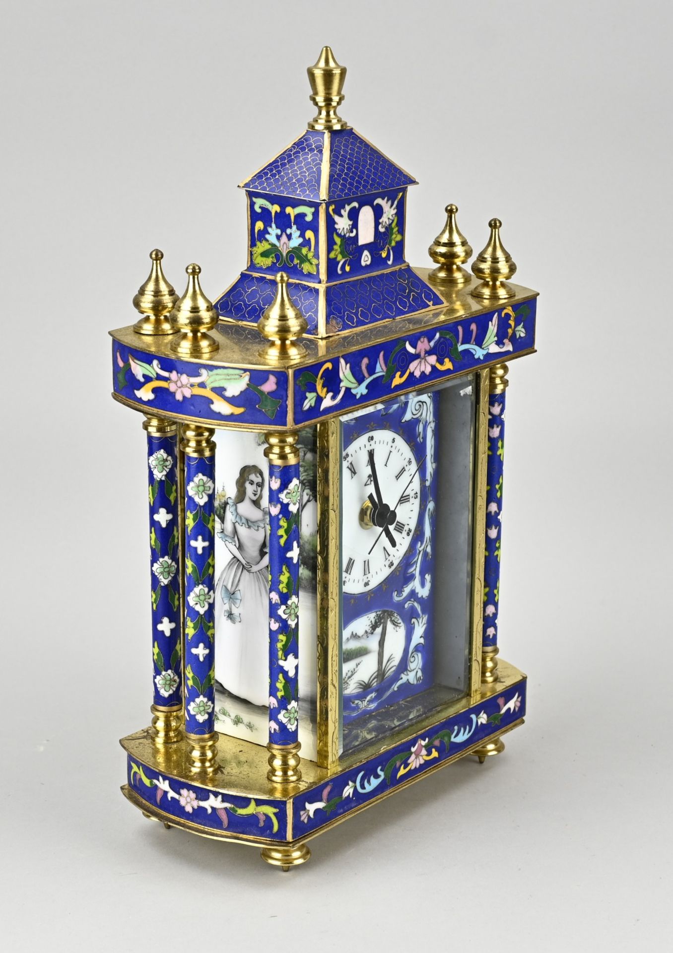 CloisonnÃ© clock - Image 2 of 2