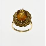 Gold ring with citrine