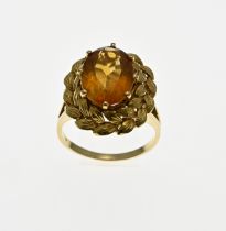 Gold ring with citrine