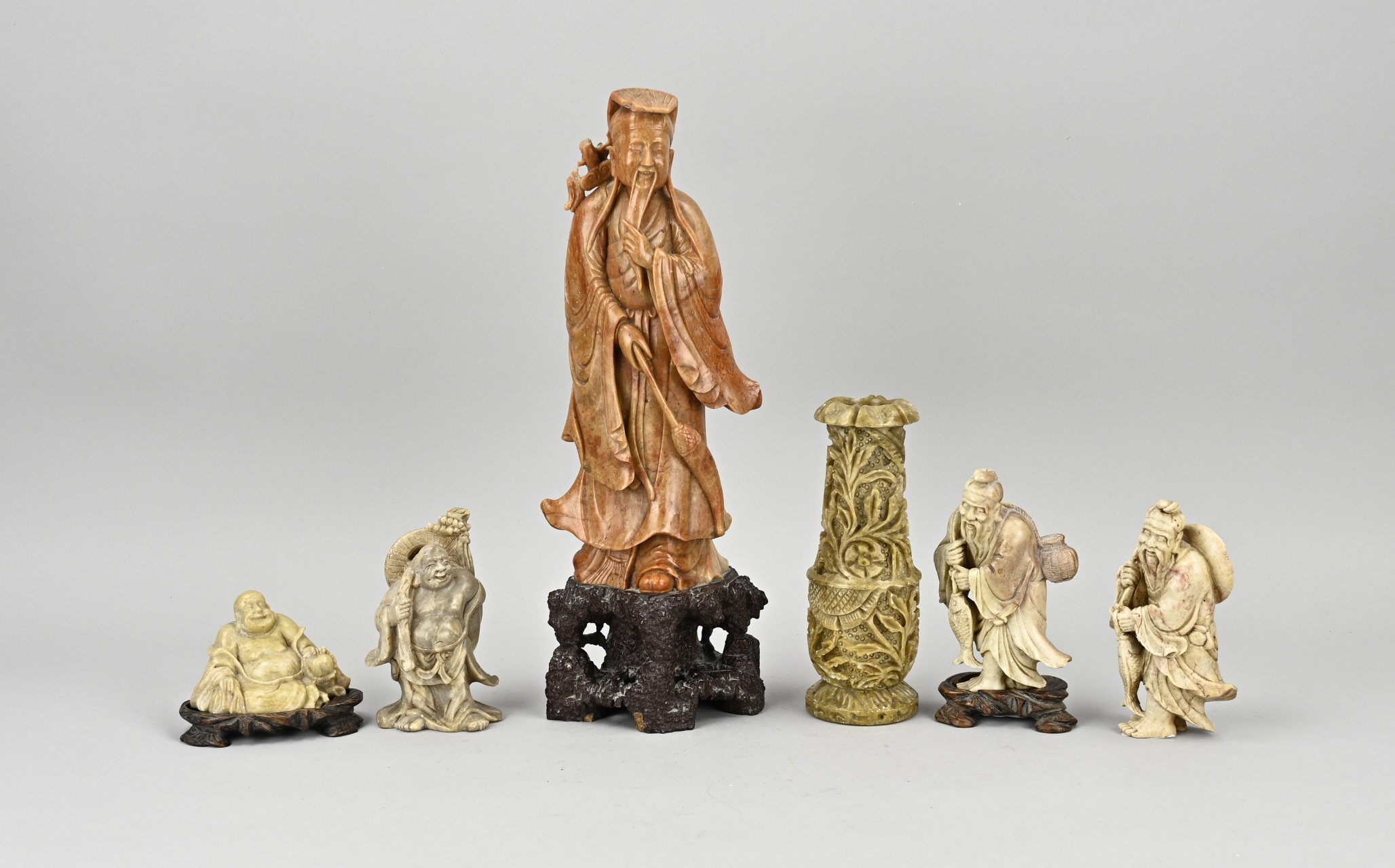 Collection of Chinese soapstone (6x)