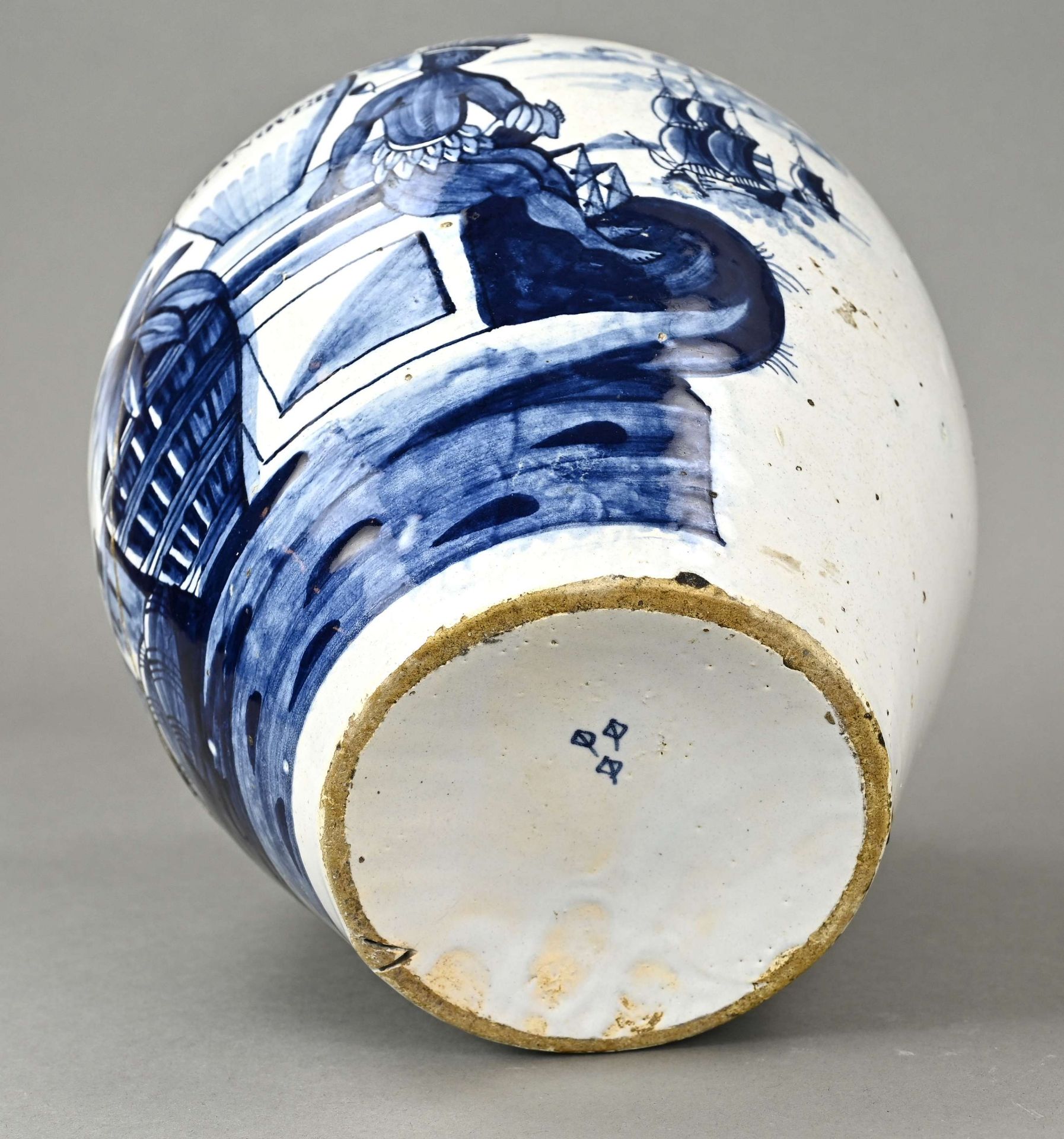 18th century Delft tobacco jar - Image 2 of 2