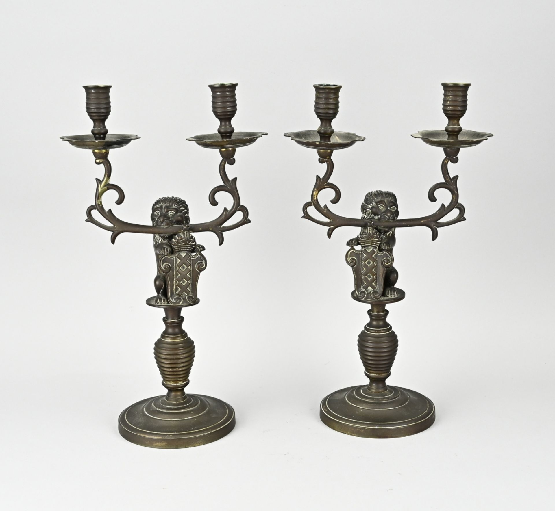 2x Amsterdam candlestick, 1900