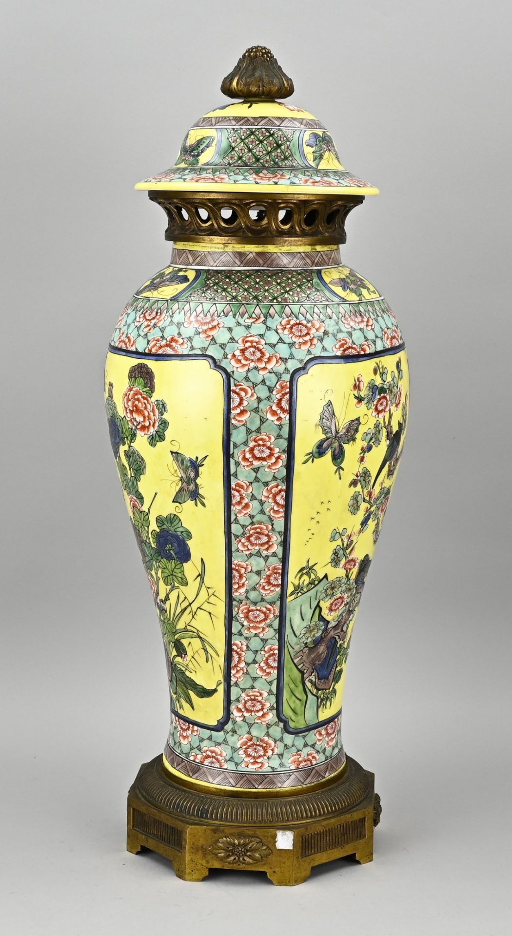 Chinese lidded vase with bronze, H 59 cm. - Bild 2 aus 2