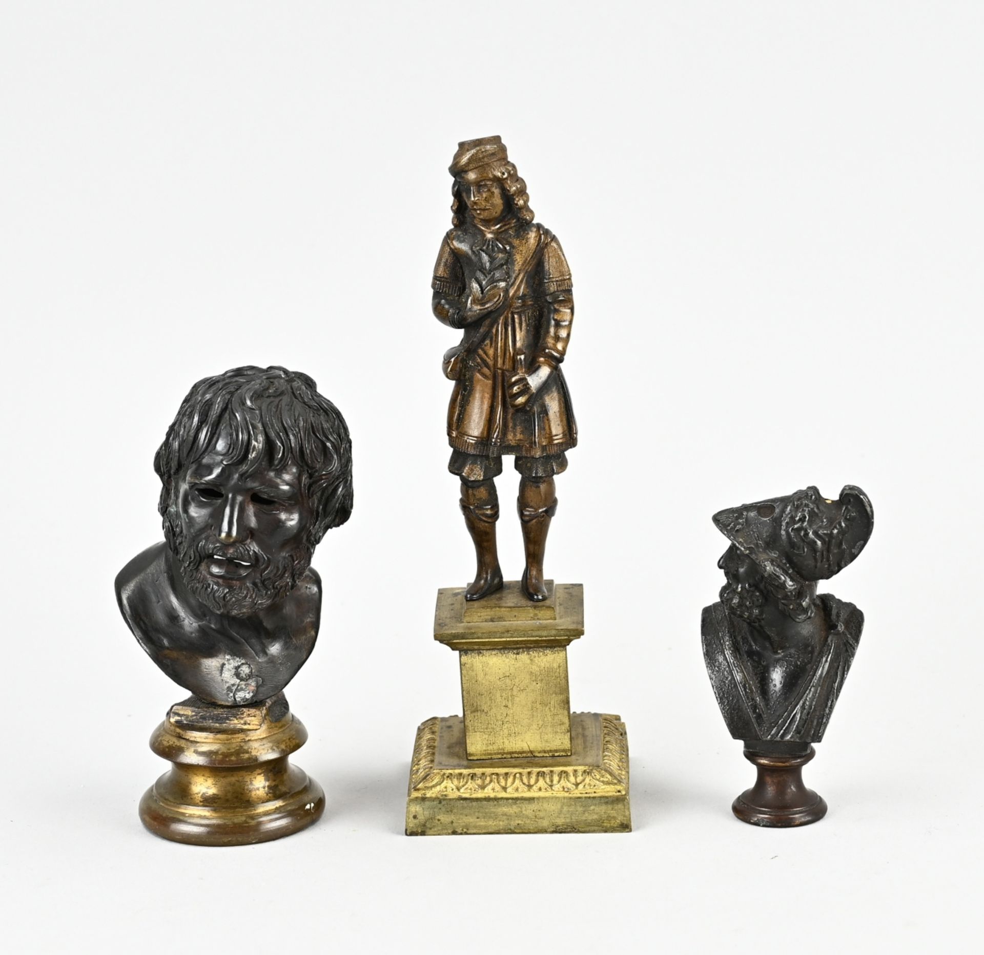 3x 19th Century bronze