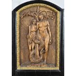 Wooden wall plaque, Adam & Eve
