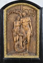 Wooden wall plaque, Adam & Eve