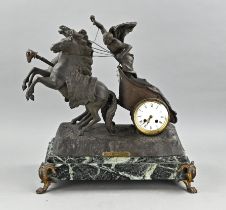 French chariot mantel clock, 1880