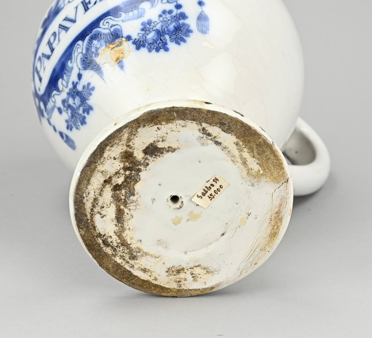 Delft apothecary jug, H 26 cm. - Image 2 of 2