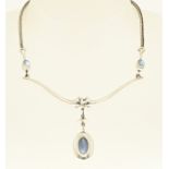 Silver choker with moonstone