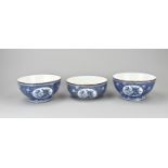 3x Cabinet bowl Petrus Regout, 1900