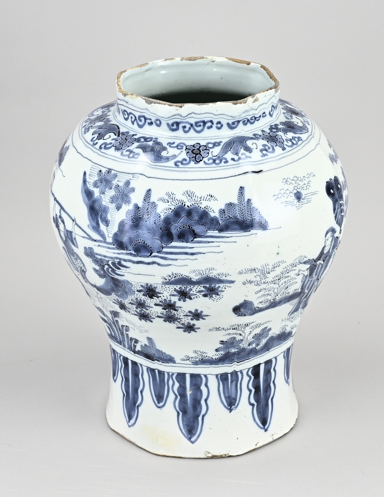 Antique Delft vase, H 31 cm. - Image 2 of 3