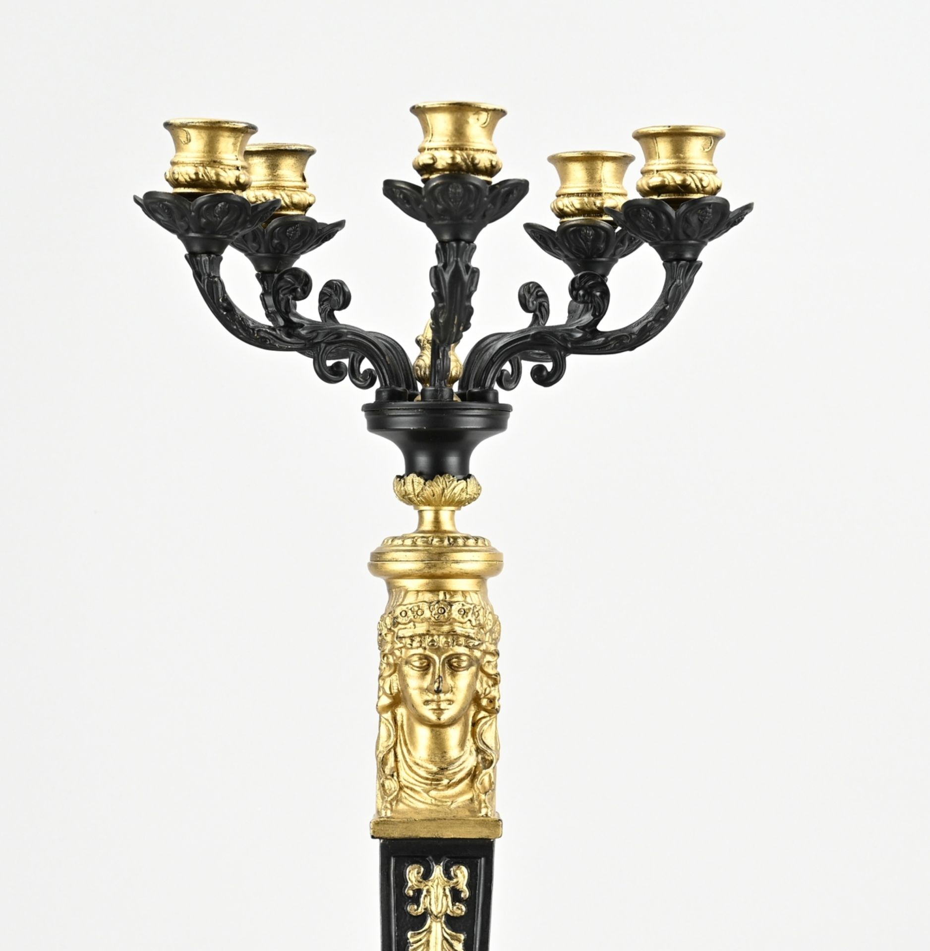 5-Light bronze candlestick, H 70 cm. - Bild 2 aus 2