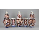 5-piece Japanese Imari cabinet set