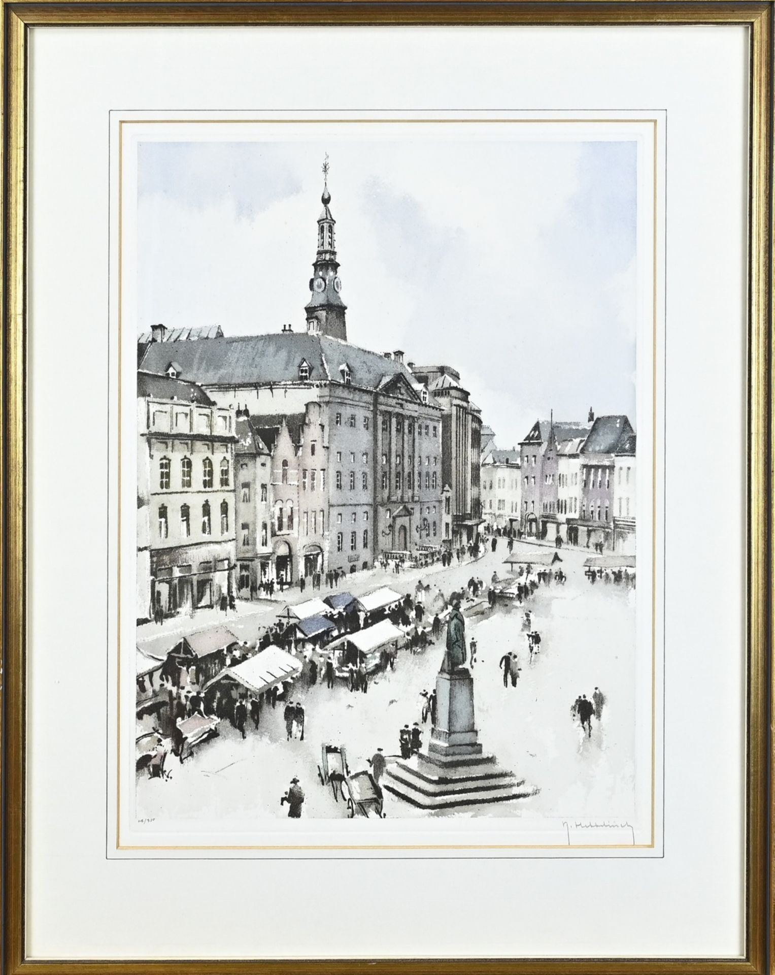 Roger Hebbelinck, Cityscape with market