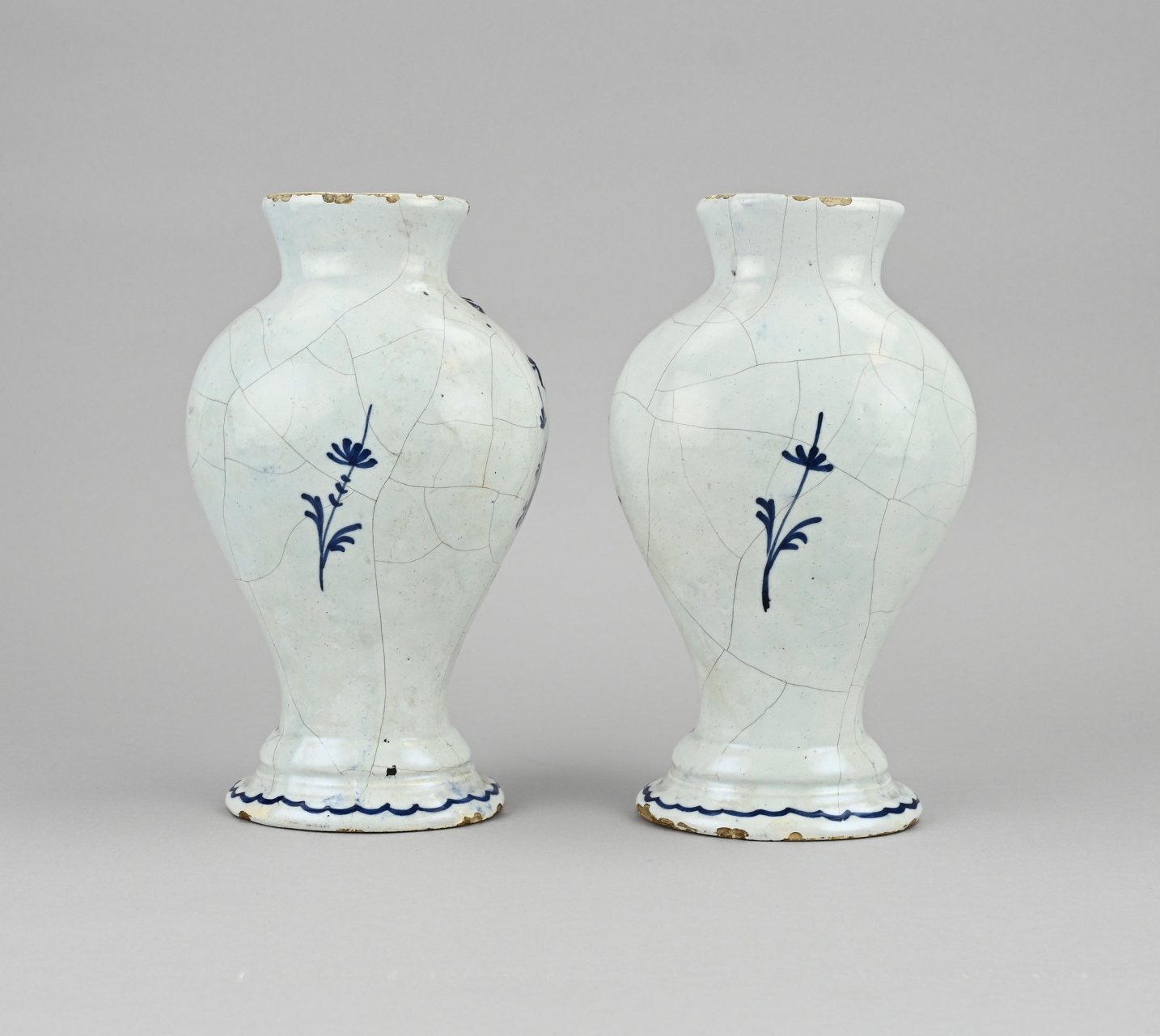 2x Delft vase, H 24 cm. - Image 2 of 3