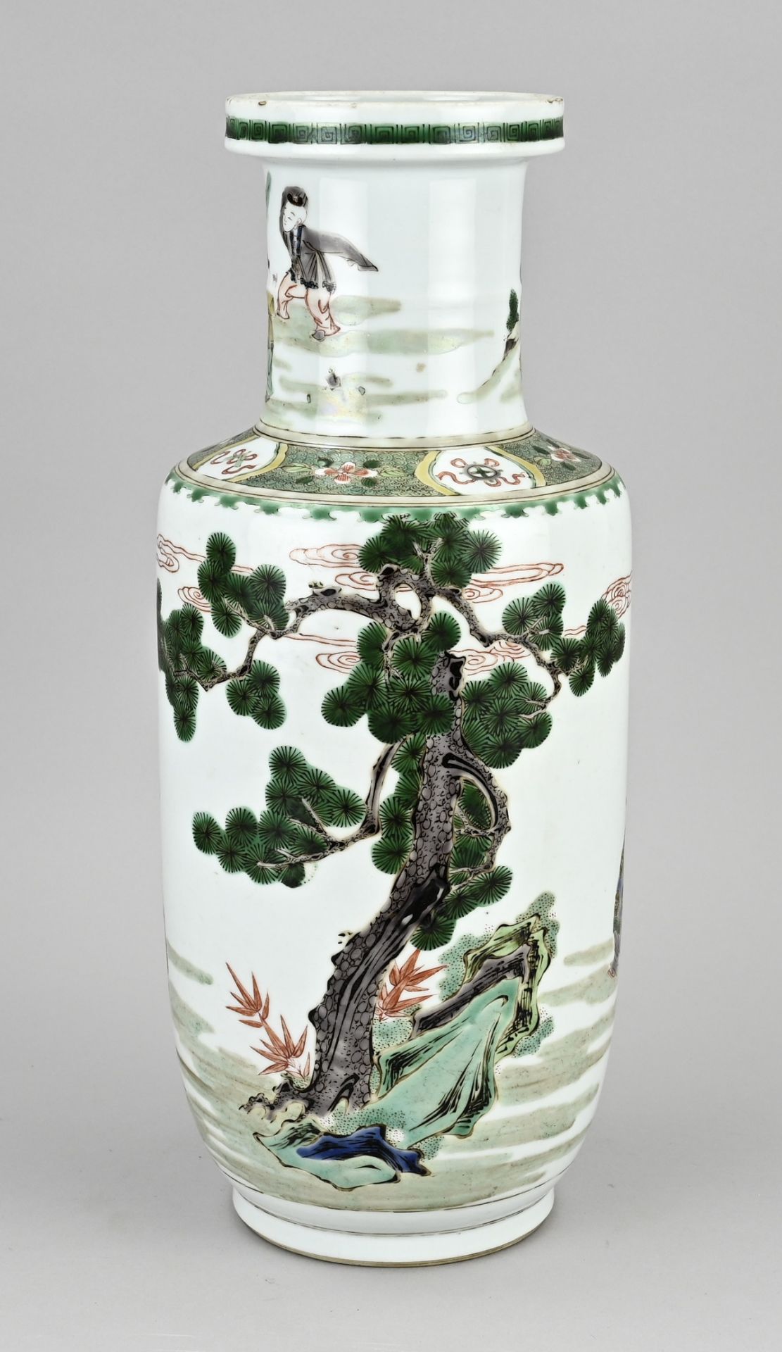 Chinese Family Verte rolling vase, H 38.5 cm. - Bild 2 aus 3