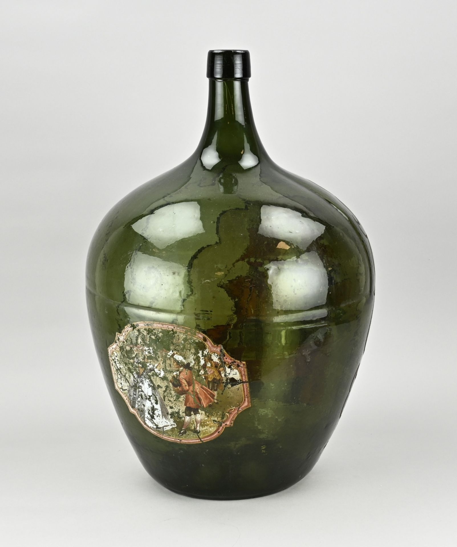 Antique glass storage bottle, H 55 cm. - Image 2 of 2