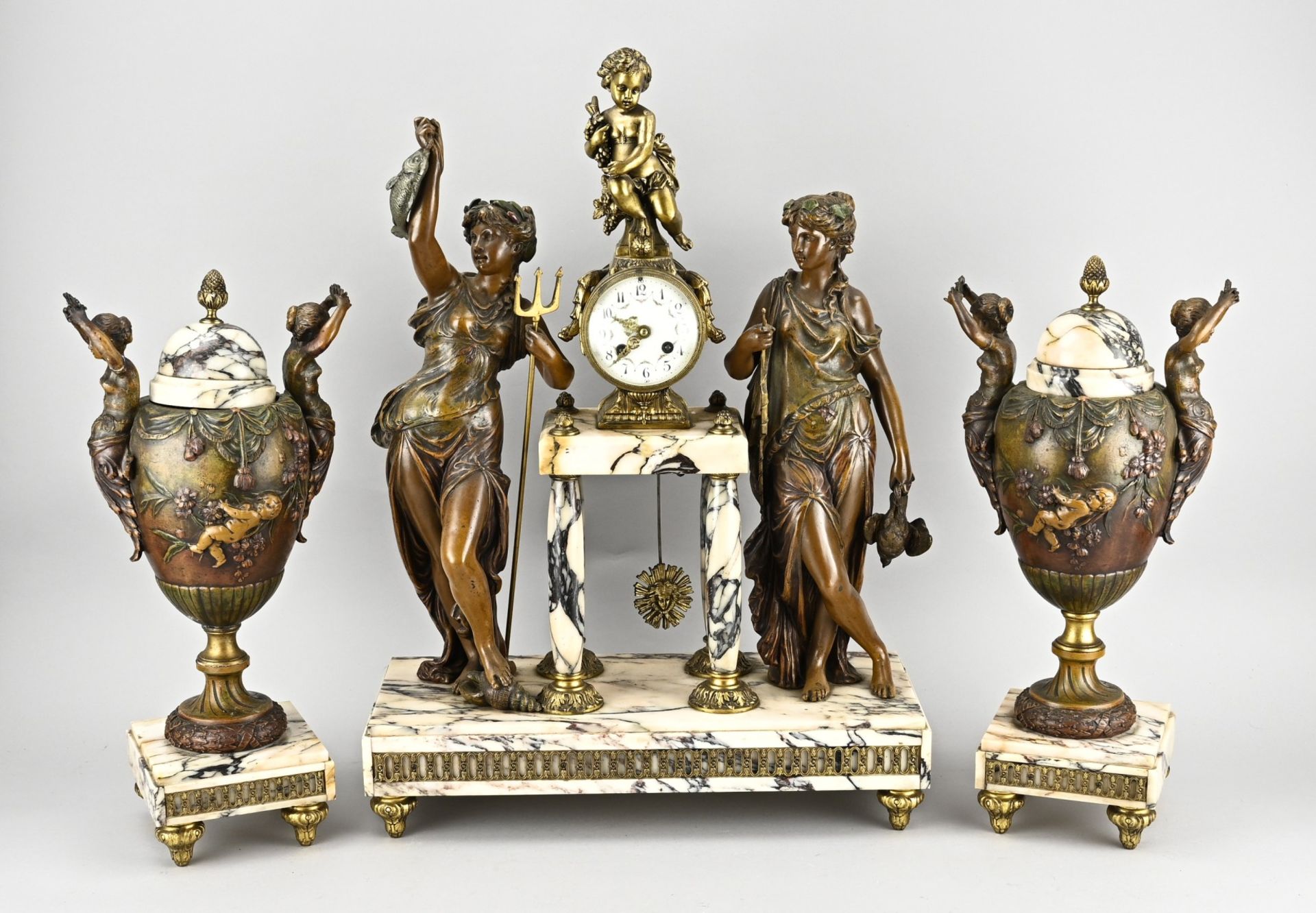 3-piece French clock set