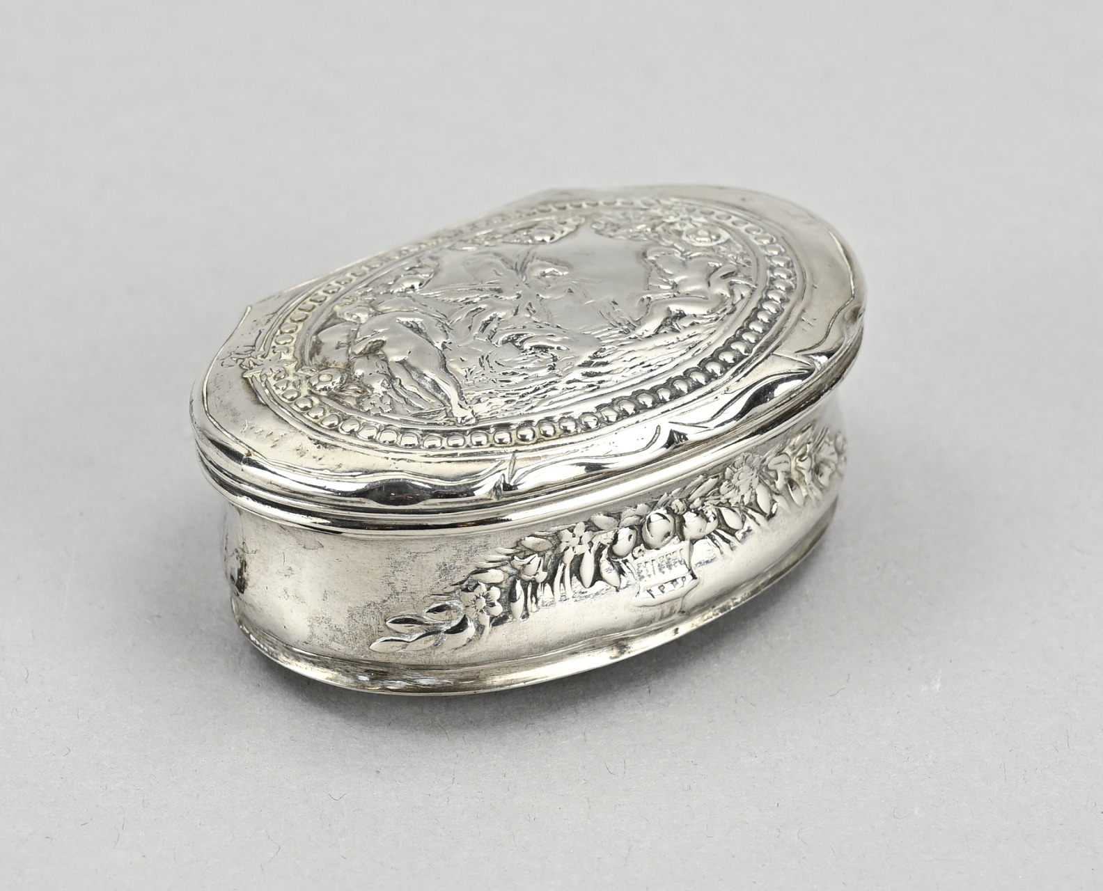 Oval silver box