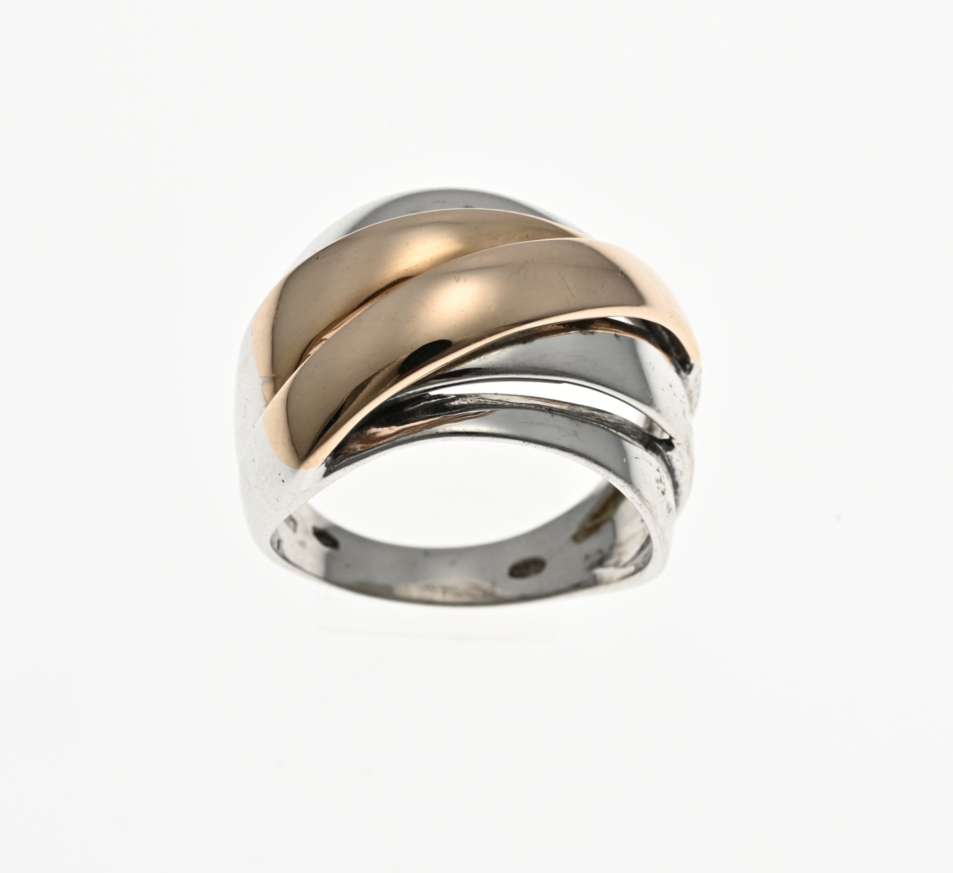 Silver ring with gold