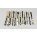 Lot of forks & knives with silver