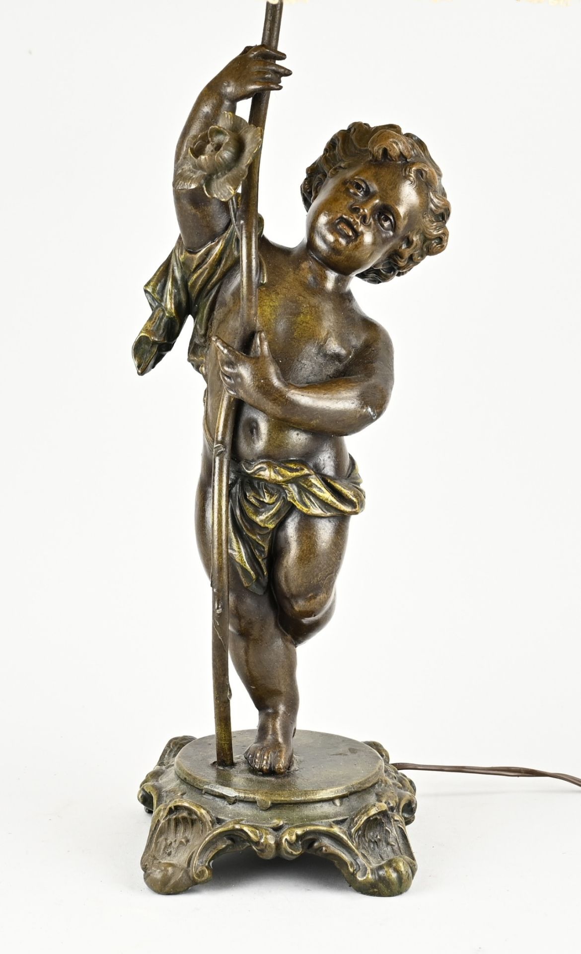 Standing lamp with putti, H 62 cm. - Image 2 of 2