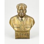 Bronze bust of dictator Mao, H 27 cm.
