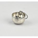 Silver miniature cooking pot