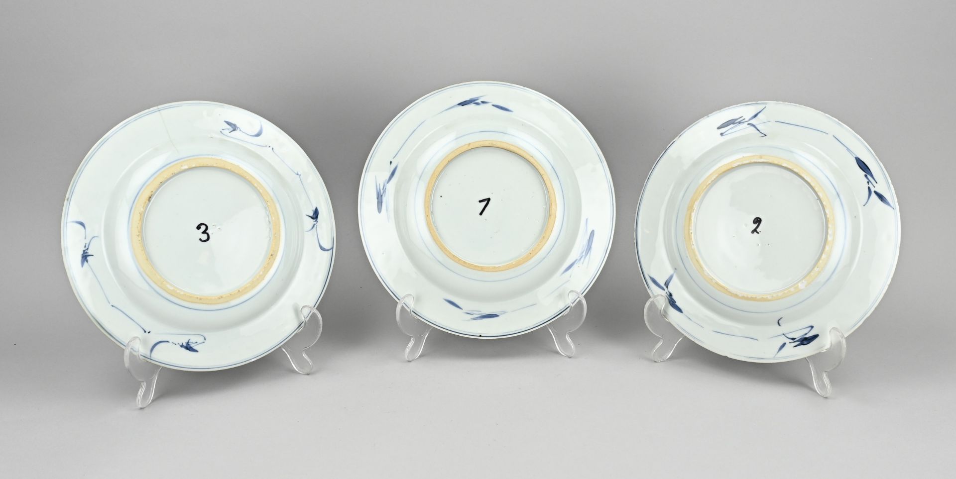 3x Chinese plate Ã˜ 22 cm. - Image 2 of 2