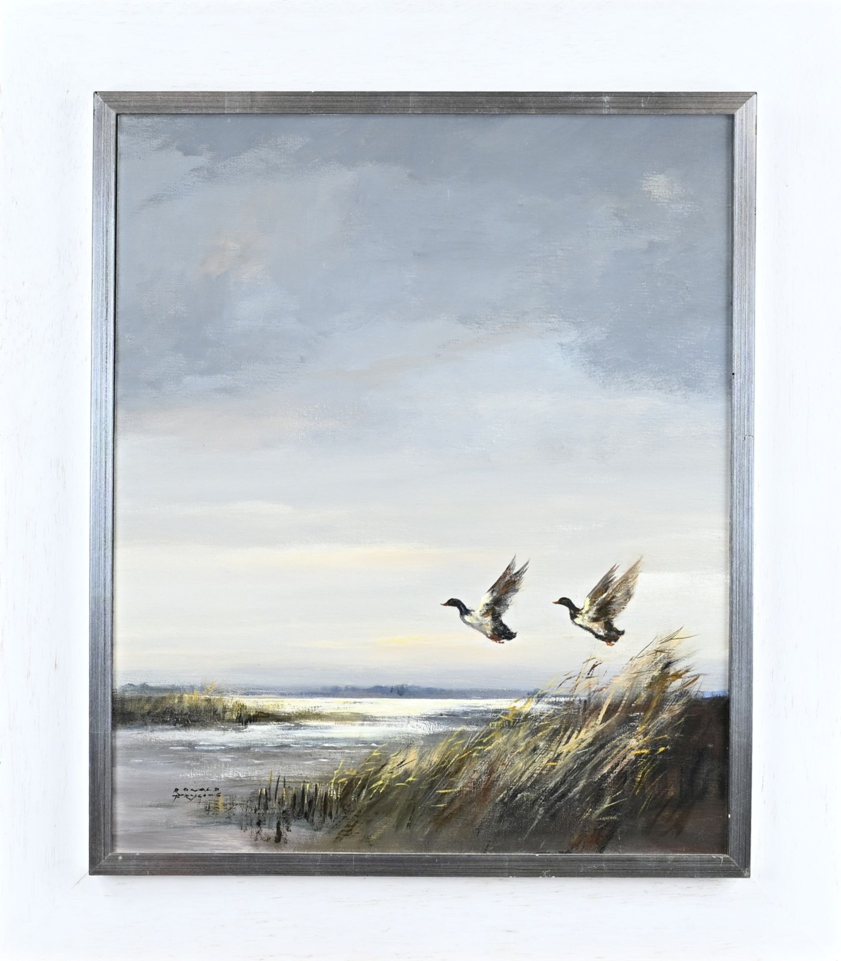 Ronald Frijling, Lake view with flying ducks