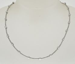 White gold choker with diamond