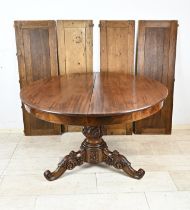Mahogany pull-out table (+ extra leaves)