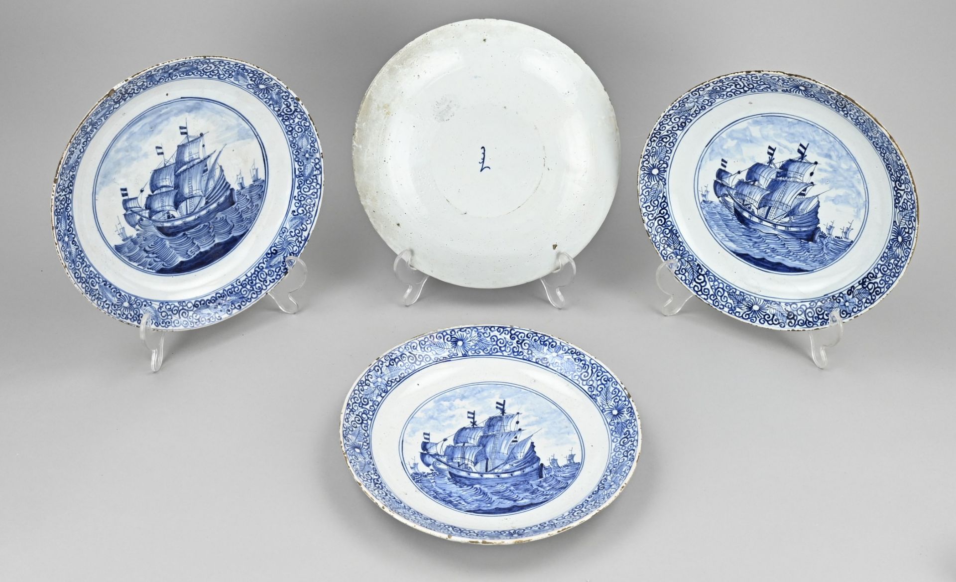 4x Delft plate (18th century)