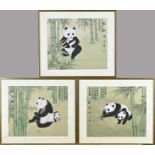 3x Panda painting