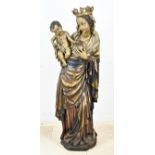 Mary with child statue, H 1.40 m.