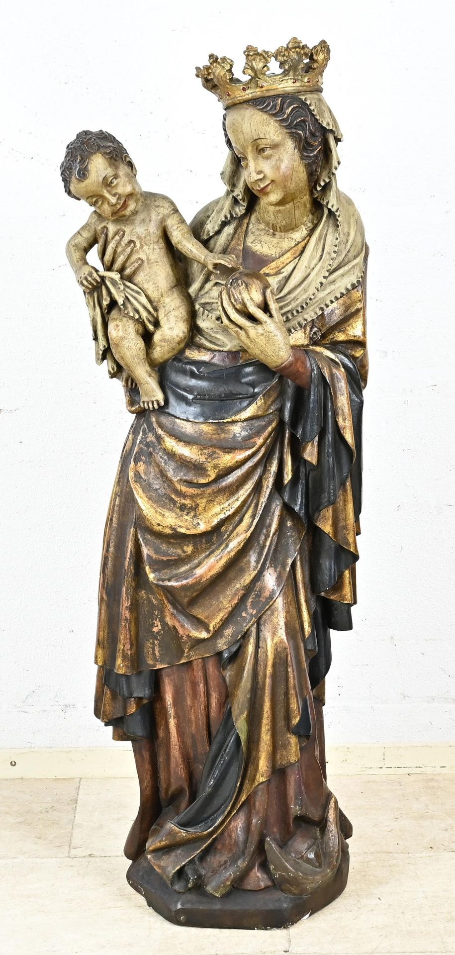 Mary with child statue, H 1.40 m.