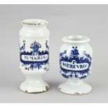 2x Delft apothecary jar