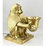 Bronze monkey lamp