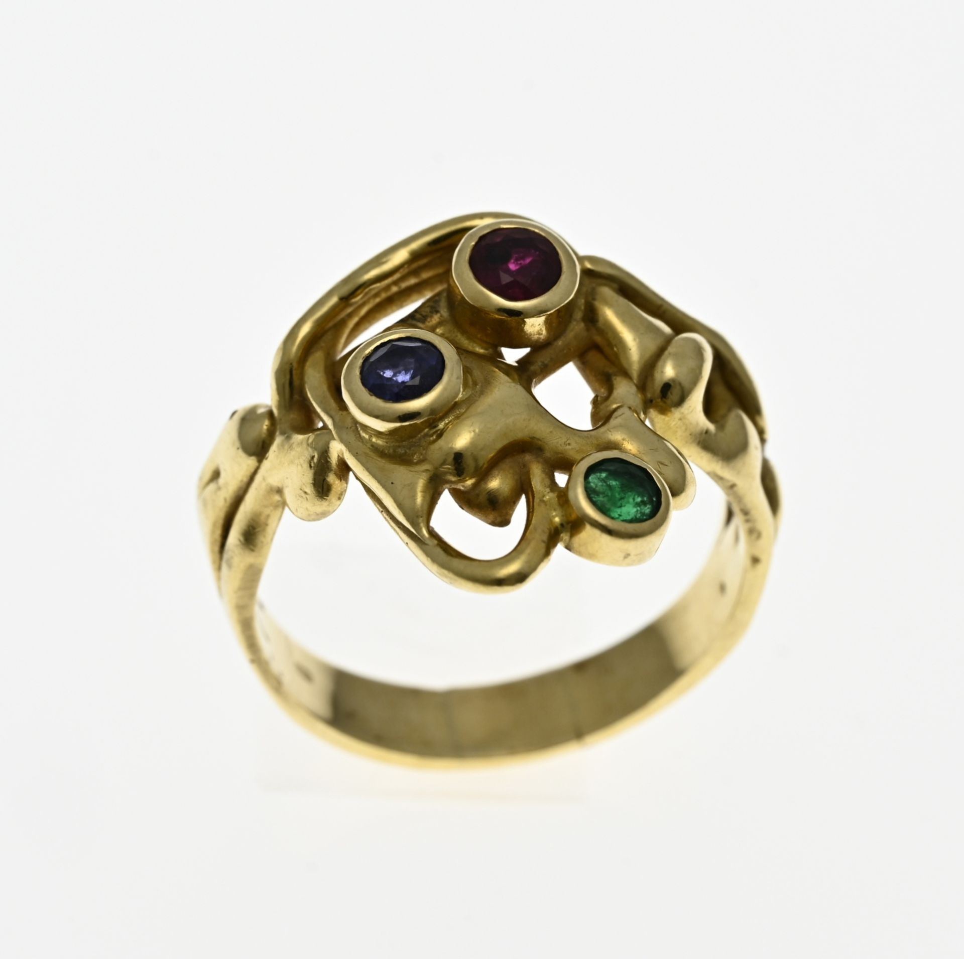 Gold ring with gemstone