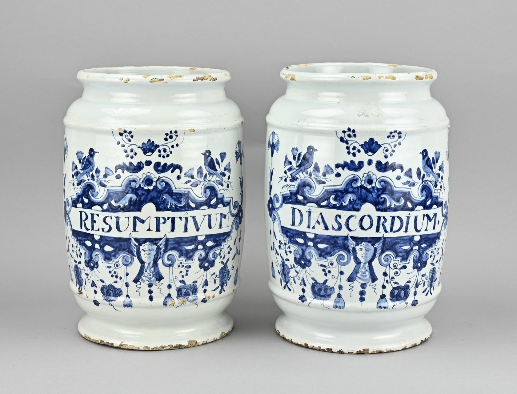 Two very large apothecary jars